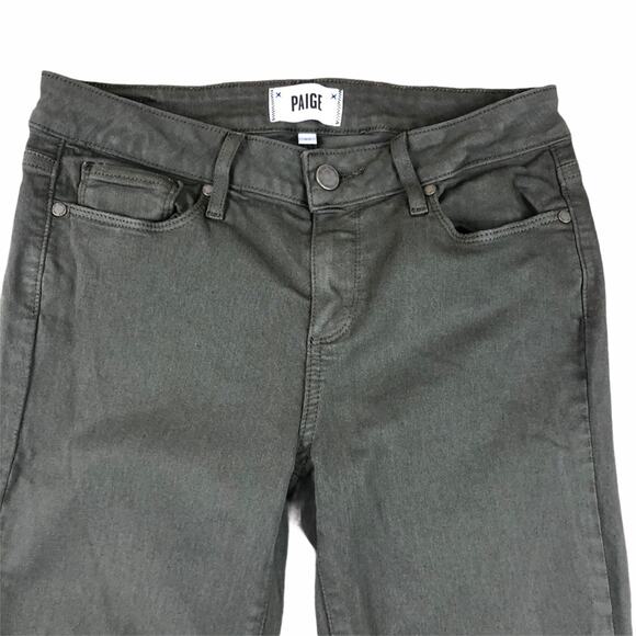 PAIGE Verdugo Ankle Skinny Jeans 27 Dark Moss - Picture 5 of 7